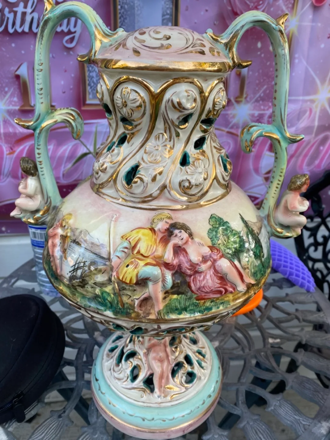Vintage Decorative Vase with Handles image indicator(3)