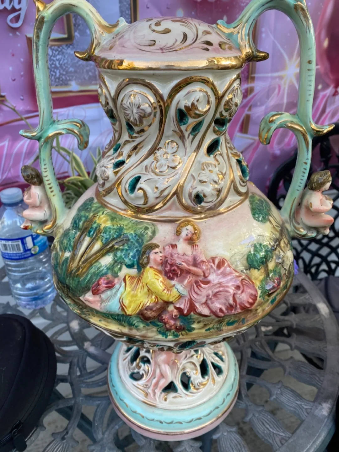 Vintage Decorative Vase with Handles image indicator(2)
