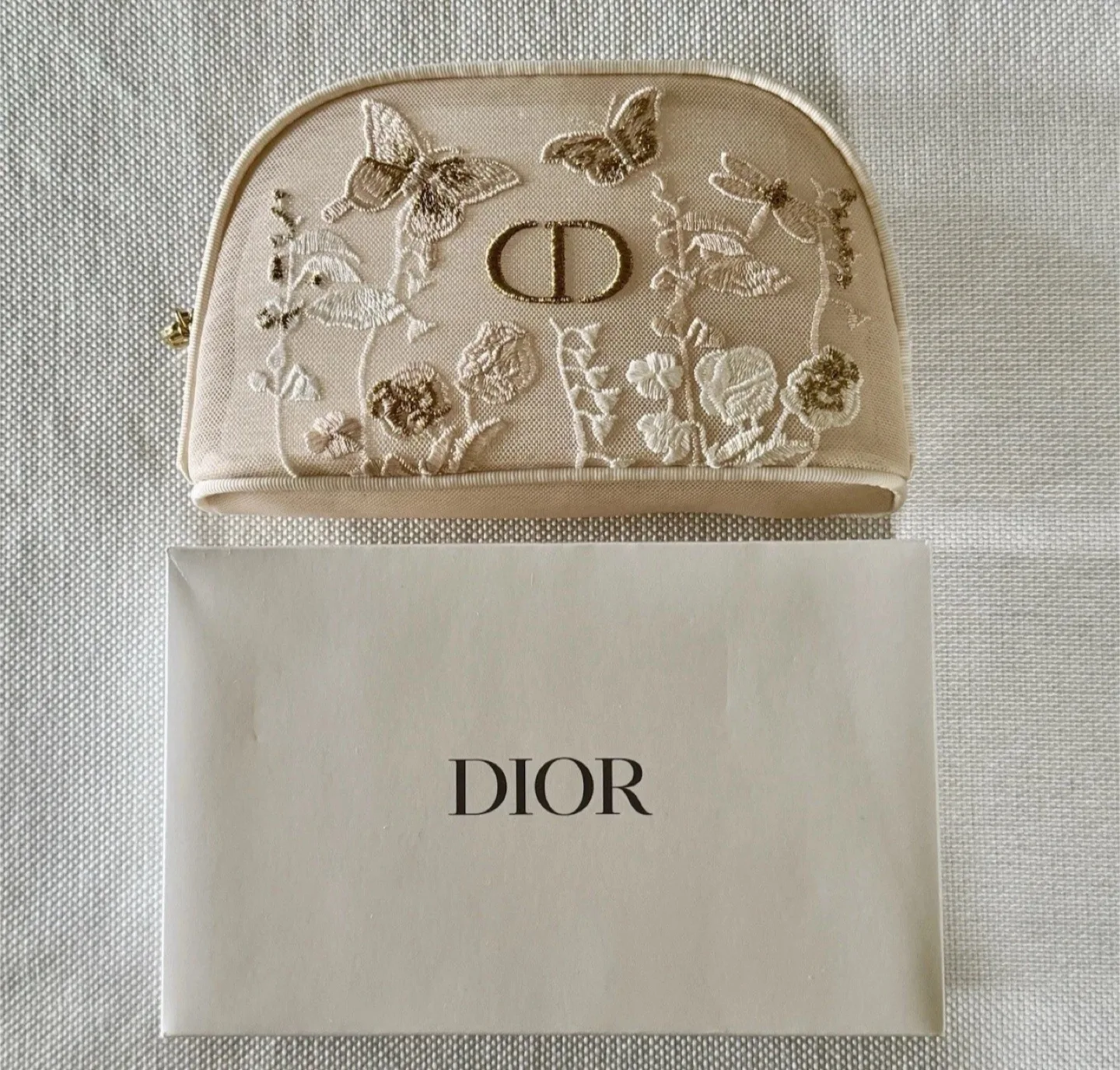 Dior Floral Embroidered Pouch