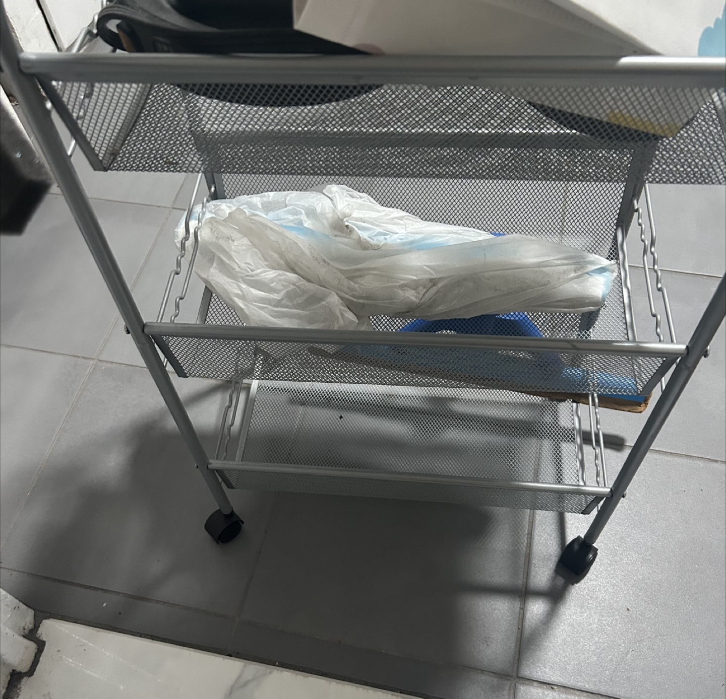 Rolling Mesh Utility Cart