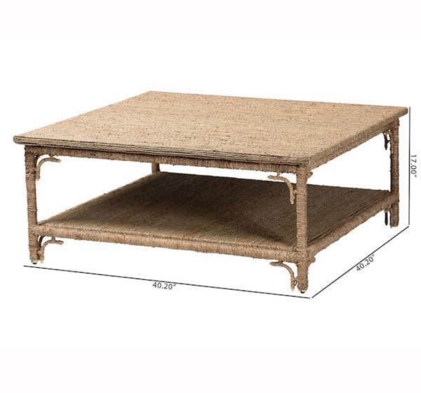 New Boho Bohemian Square Seagrass Coffee Table - photo 3