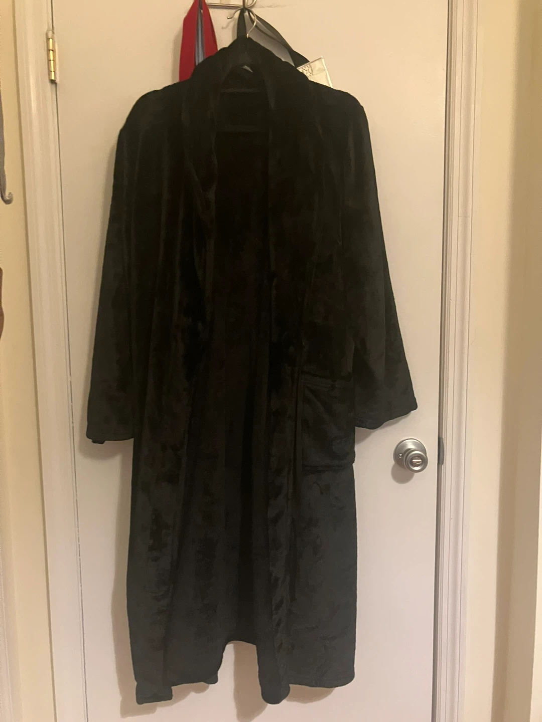 Black fuzzy robe