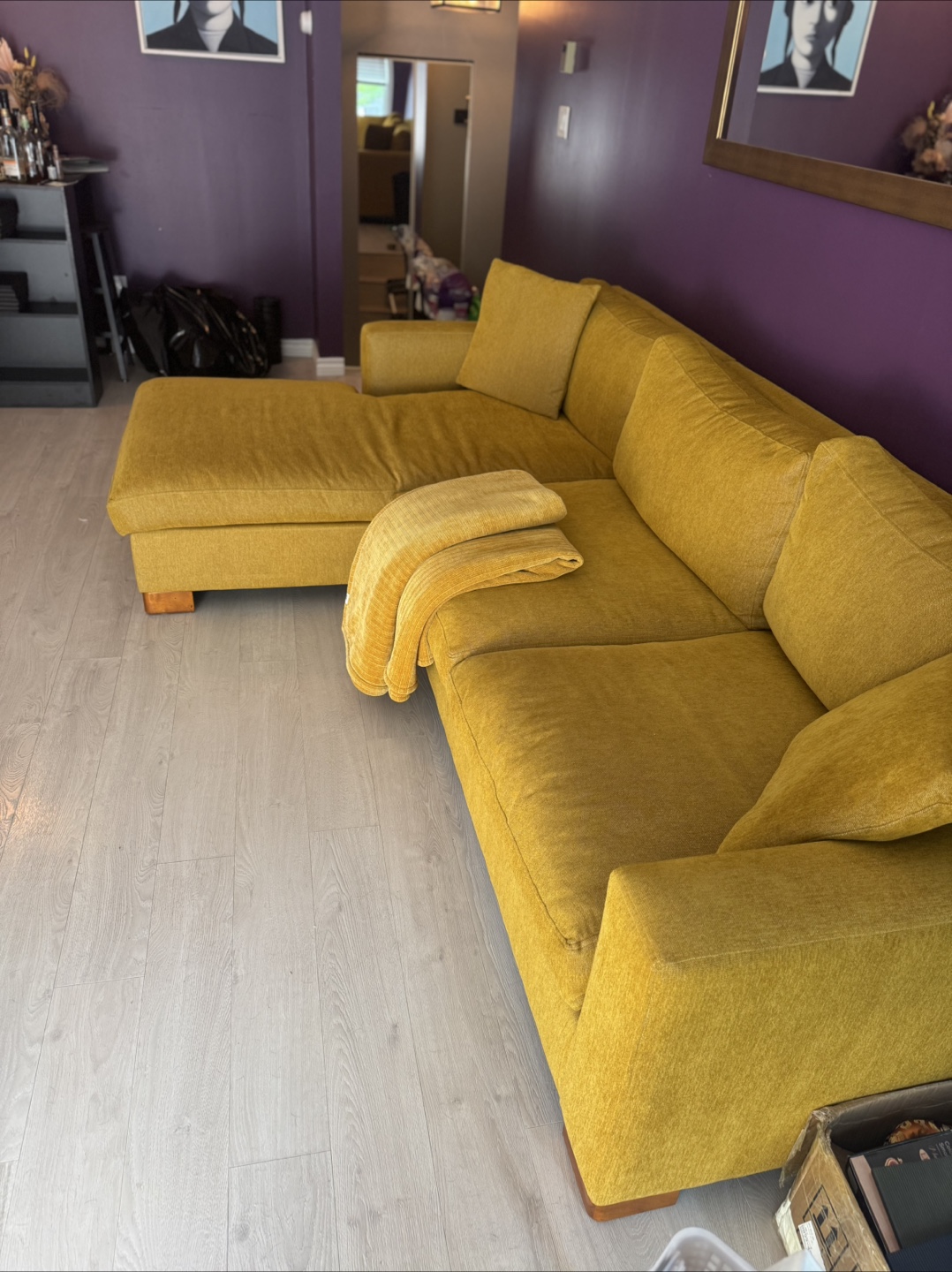 Modern Mustard Sectional Sofa - photo 2