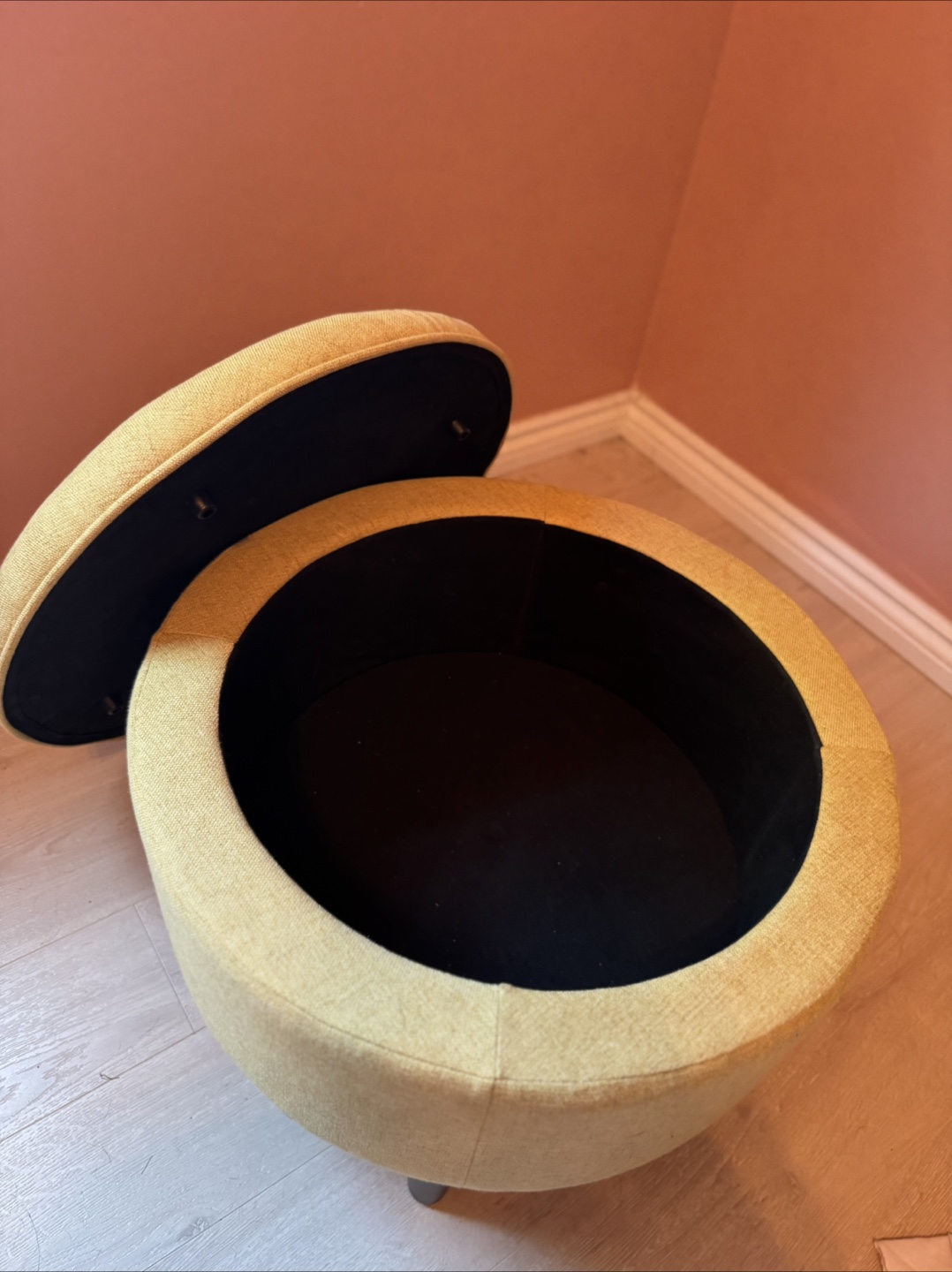Upholstered Storage Ottoman - Mustard Yellow - photo 2