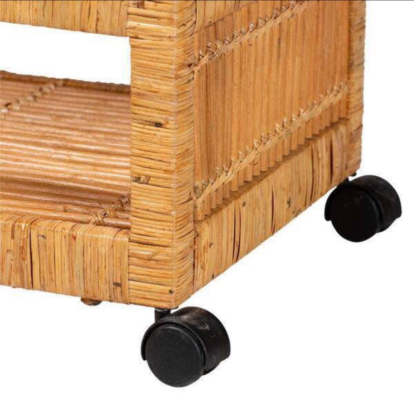 New Boho Bohemian Rattan Kitchen Cart Storage Table - photo 5