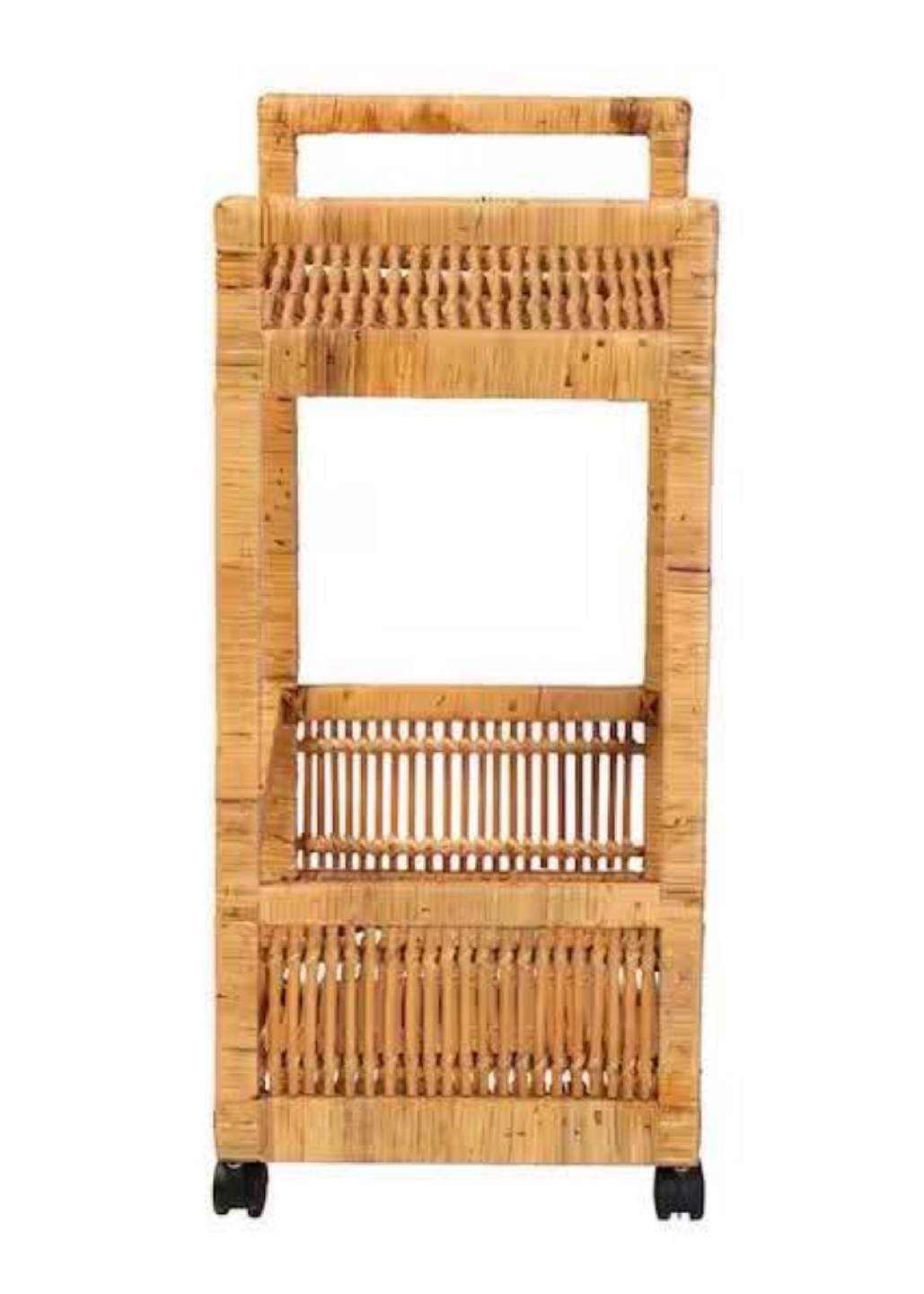 New Boho Bohemian Rattan Kitchen Cart Storage Table - photo 4
