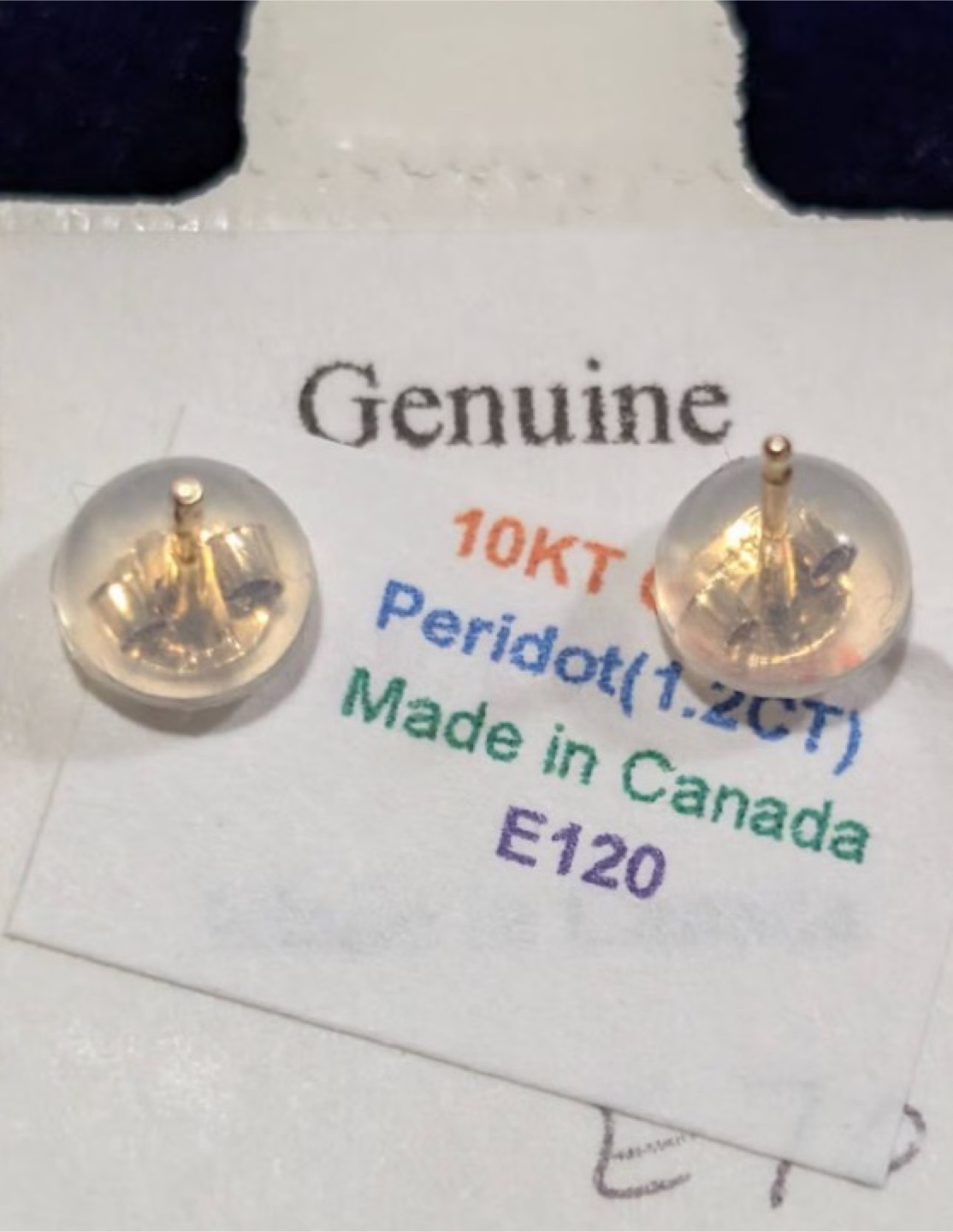 10KT Gold Peridot Stud Earrings - photo 3