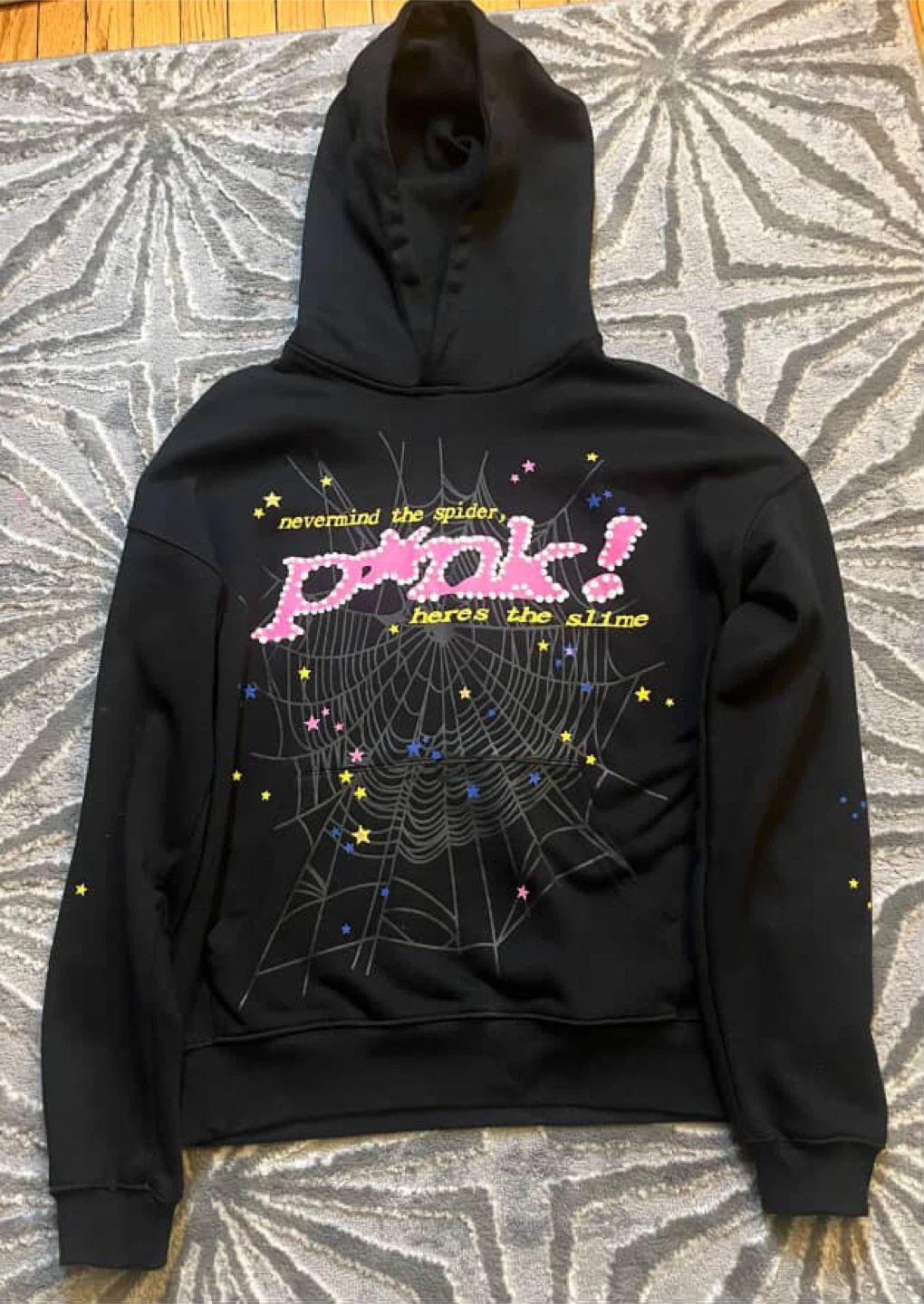 SP5DER Black Hoodie - Size S