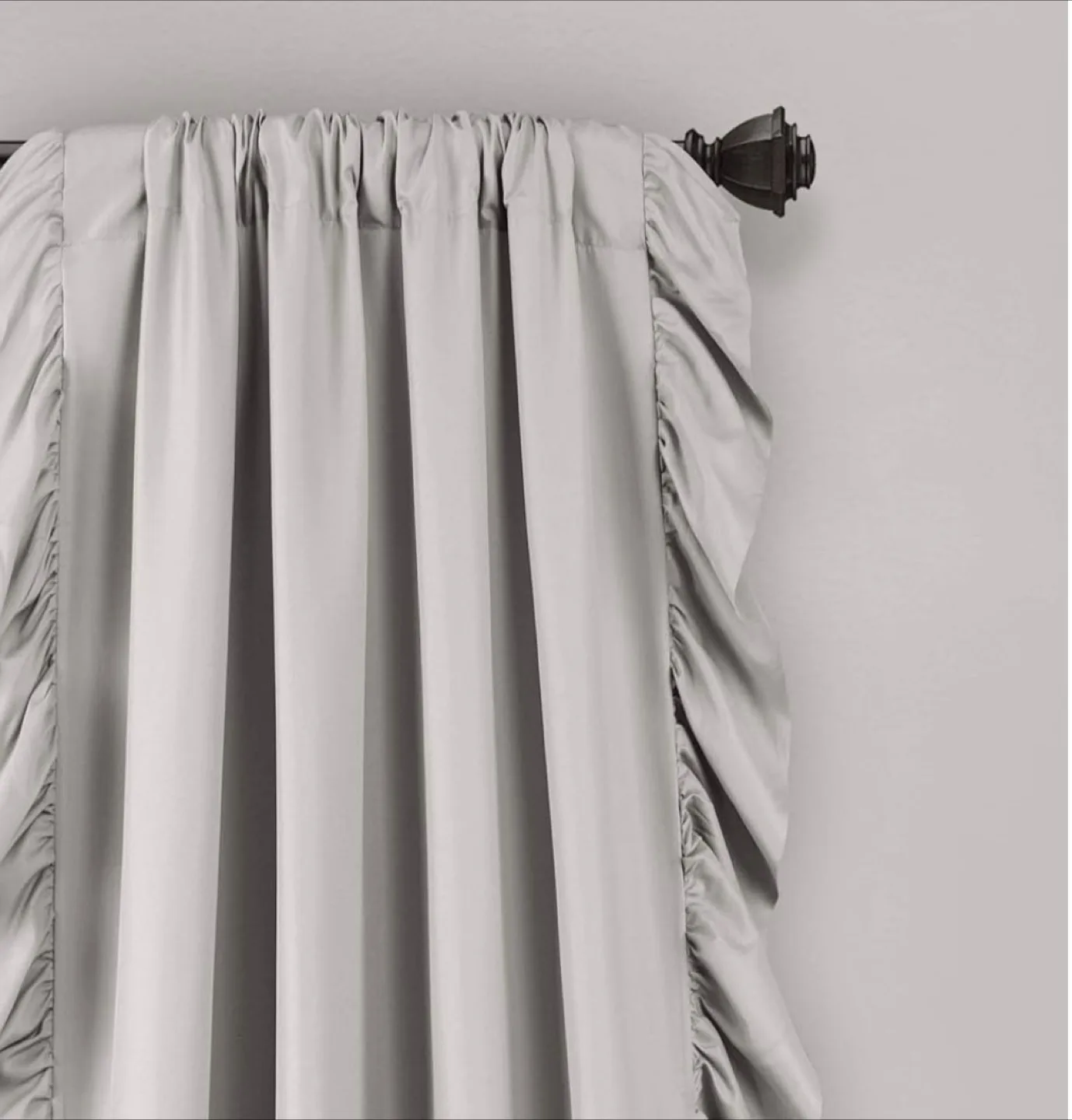 Grey Ruffle Curtain Panels (6) image indicator(3)