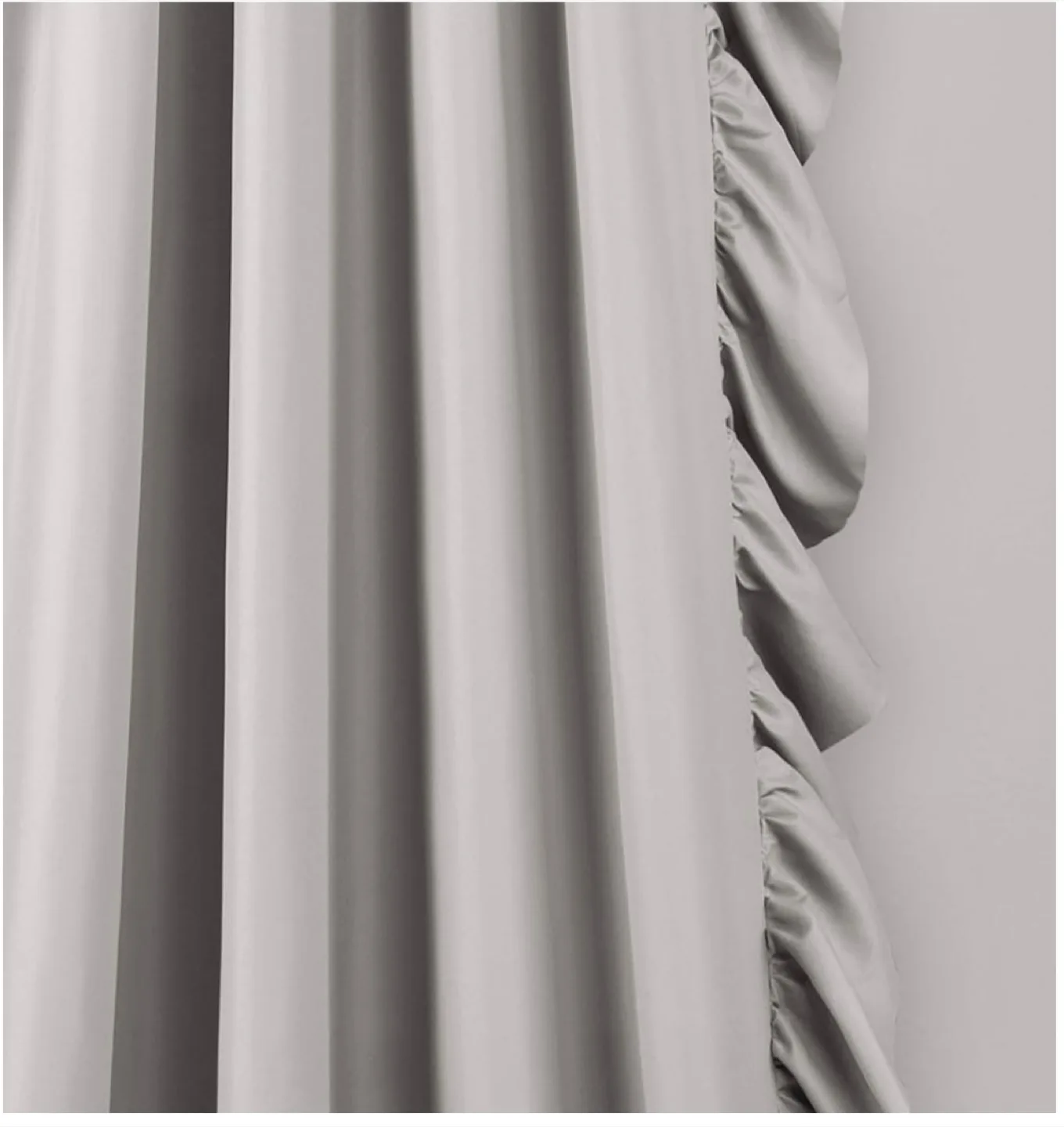 Grey Ruffle Curtain Panels (6) image indicator(2)