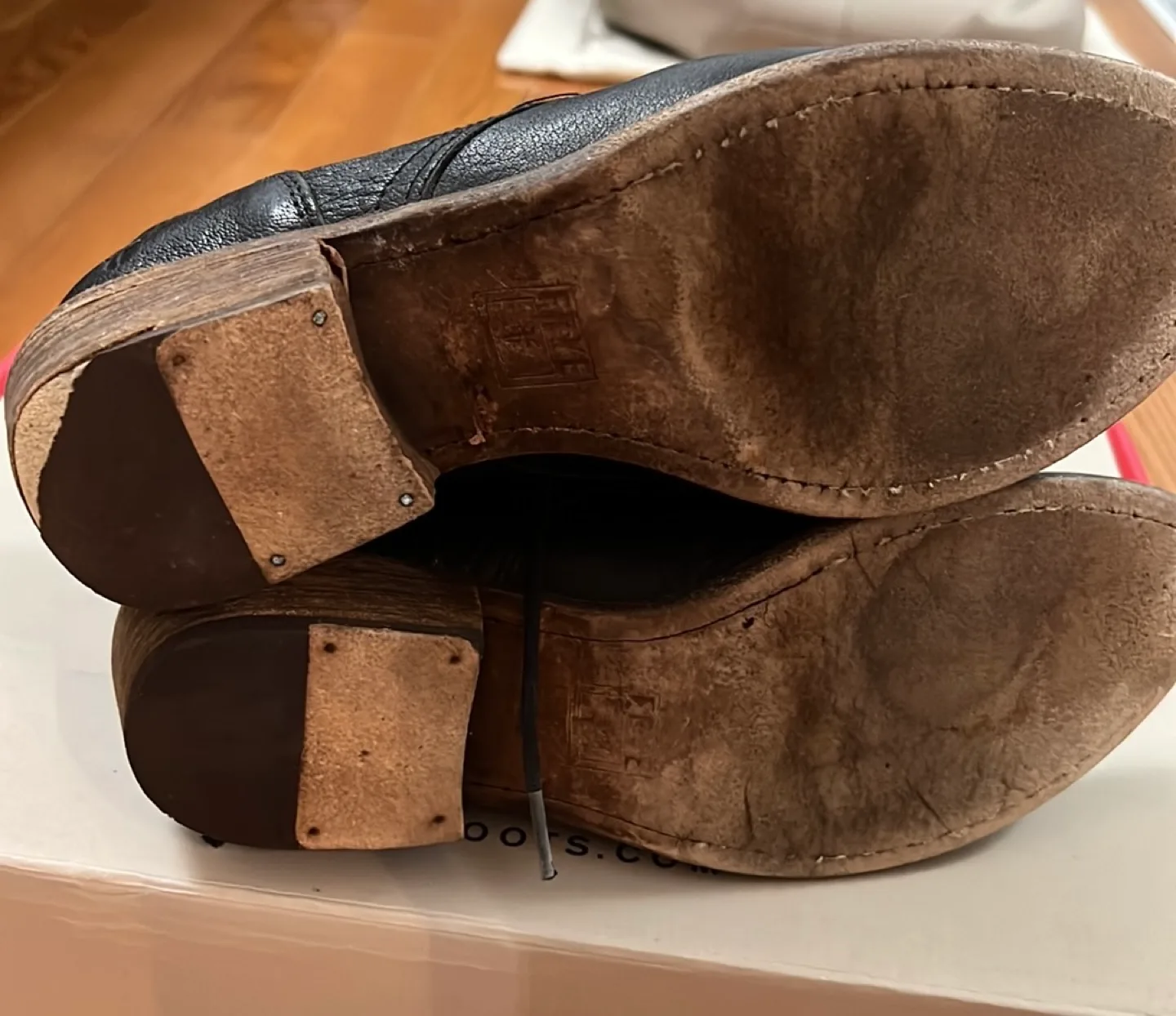 Frye Black Leather Ankle Boots - Size 6 image indicator(6)