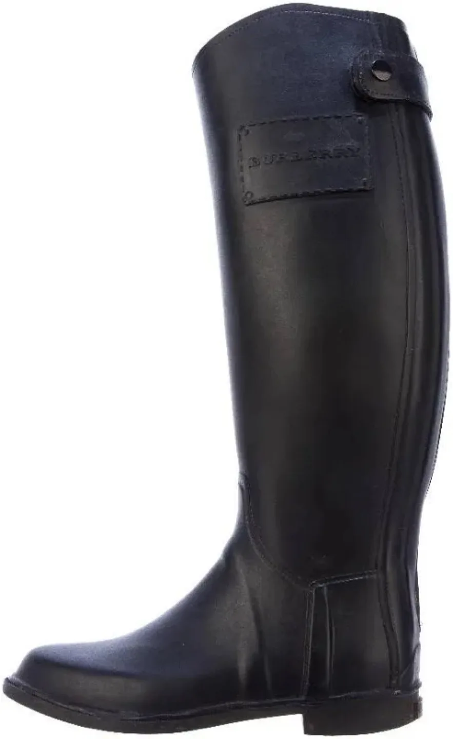 Burberry Equestrian Black Rain Boots- Size 36 thumbnail