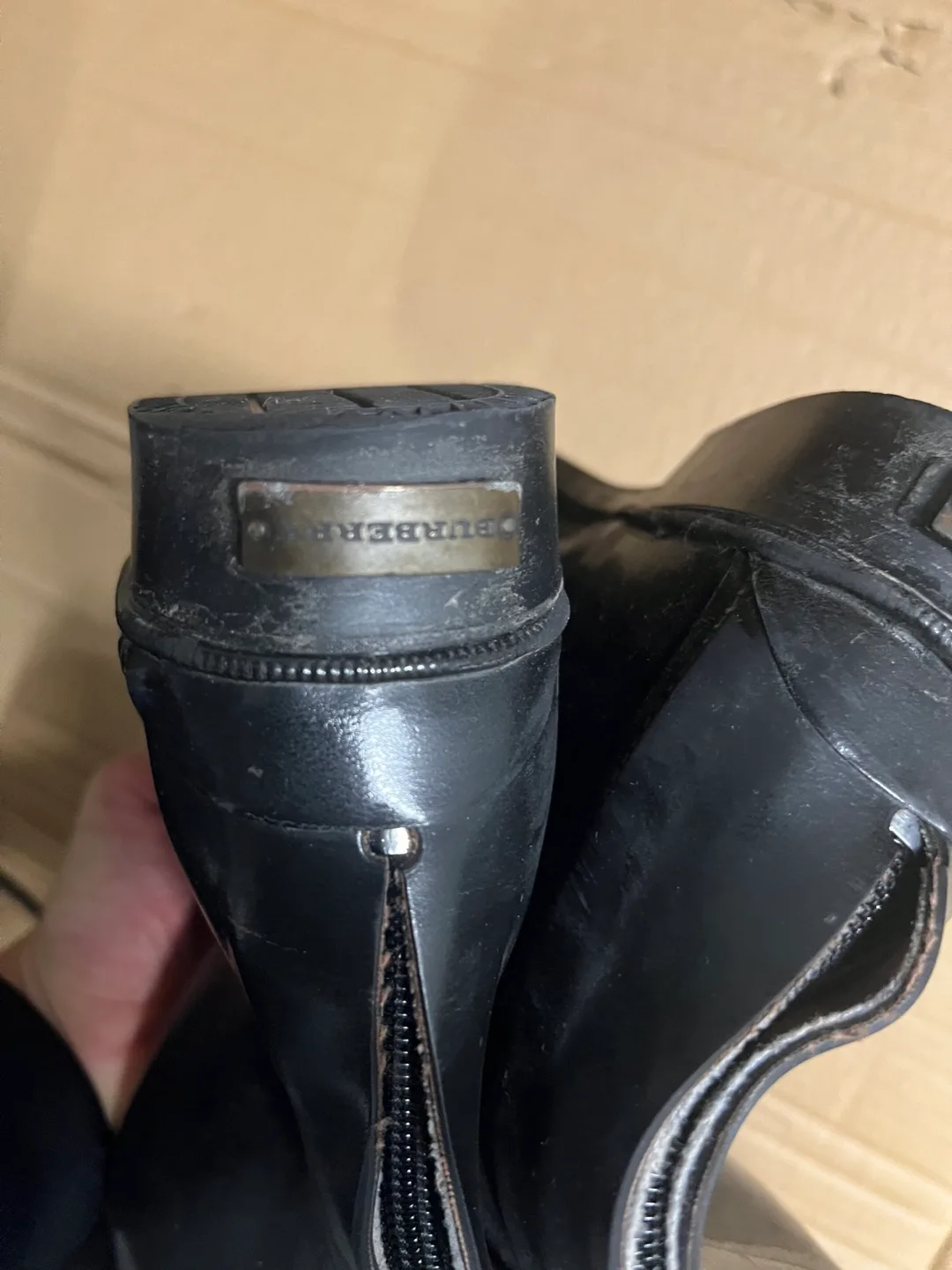 Burberry Equestrian Black Rain Boots- Size 36 image indicator(8)