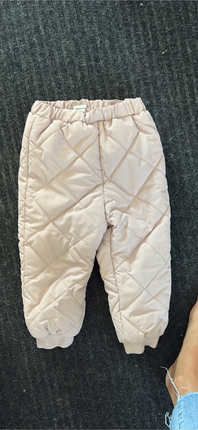 Pink Quilted Baby snowpants 12-18