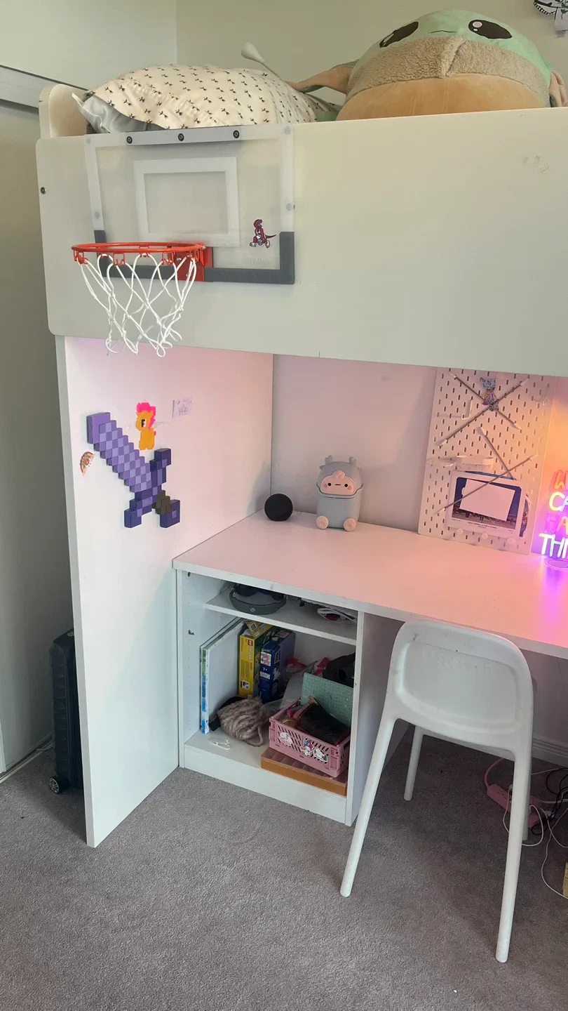 Ikea Småstad Loft Bed + free chair - Fair Condition image indicator(3)