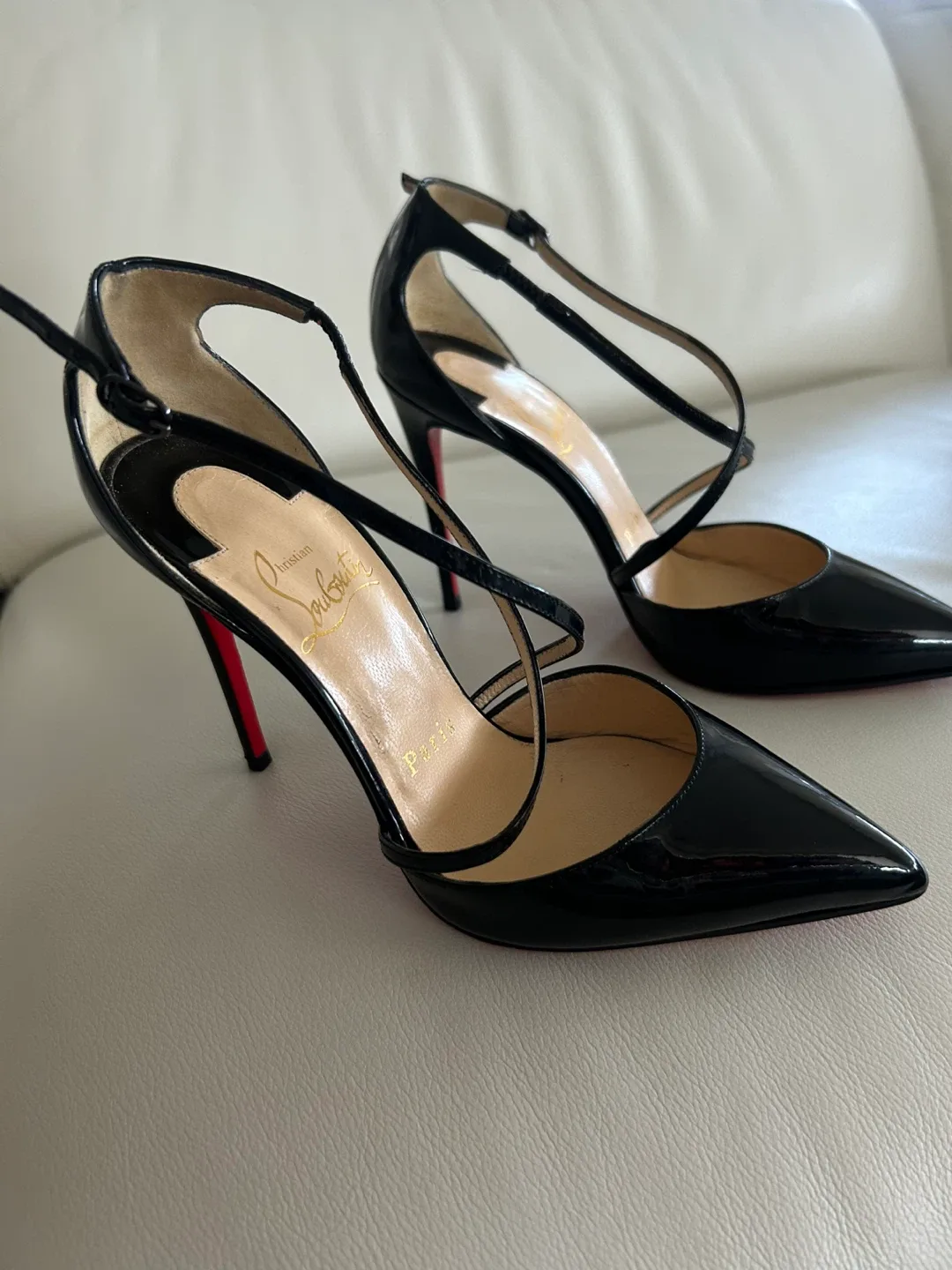 Christian Louboutin Black Patent Leather Heels Size 34 thumbnail