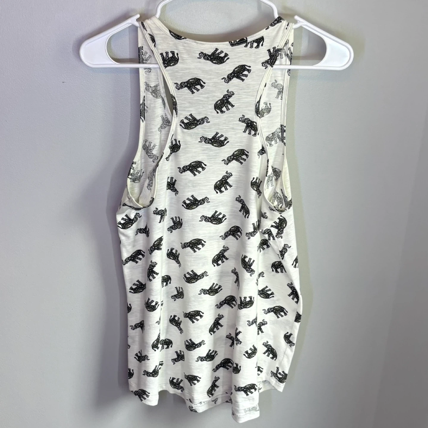MyStyle Elephant Print Notch Neck Racerback Tank Top Size M - photo 3