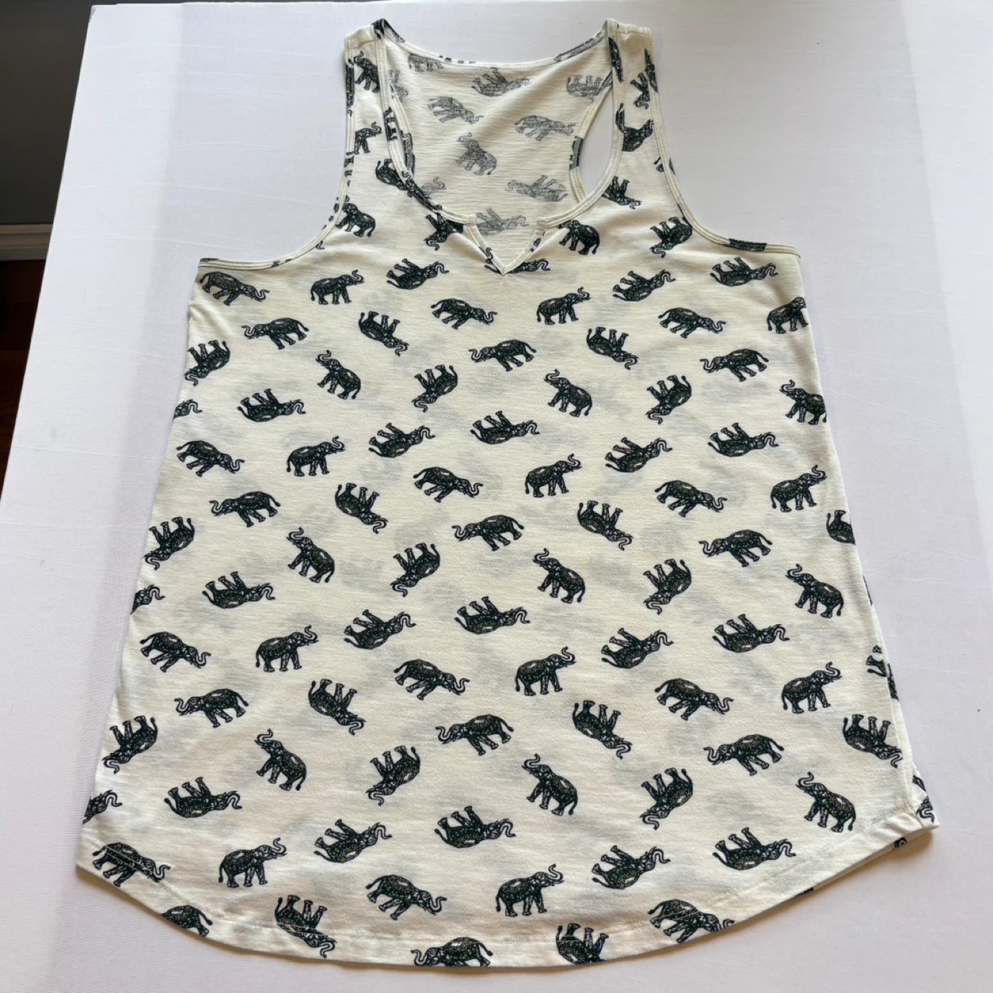 MyStyle Elephant Print Notch Neck Racerback Tank Top Size M - photo 5