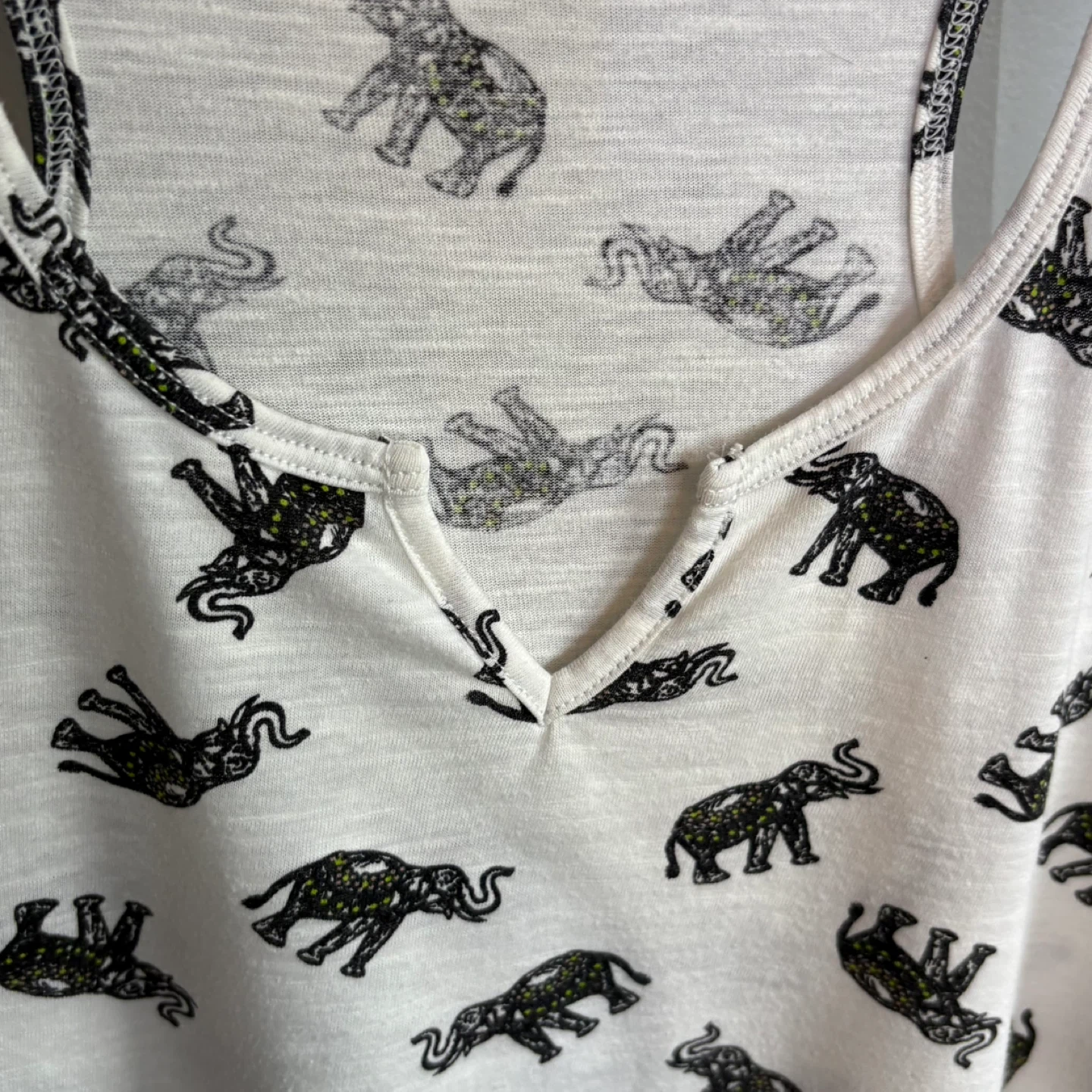 MyStyle Elephant Print Notch Neck Racerback Tank Top Size M - photo 2