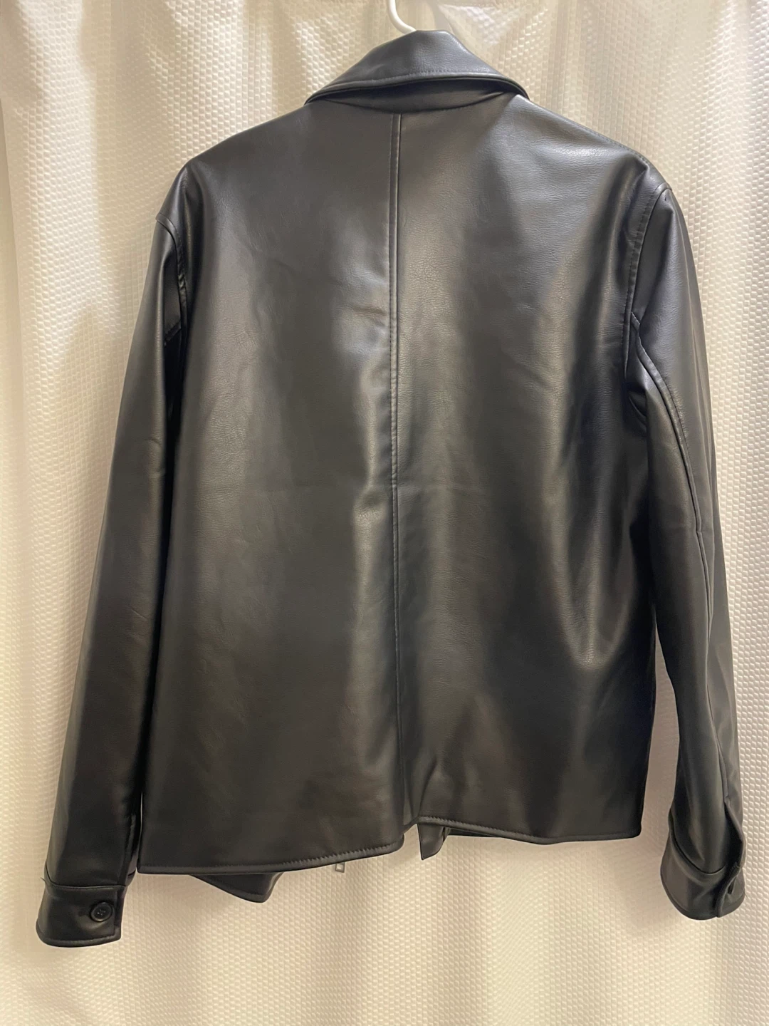 H&M Black Faux Leather Jacket - Size M - photo 2