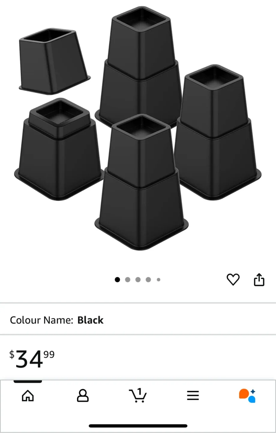 Utopia Bedding Adjustable Furniture Risers - Set of 8 image indicator(8)