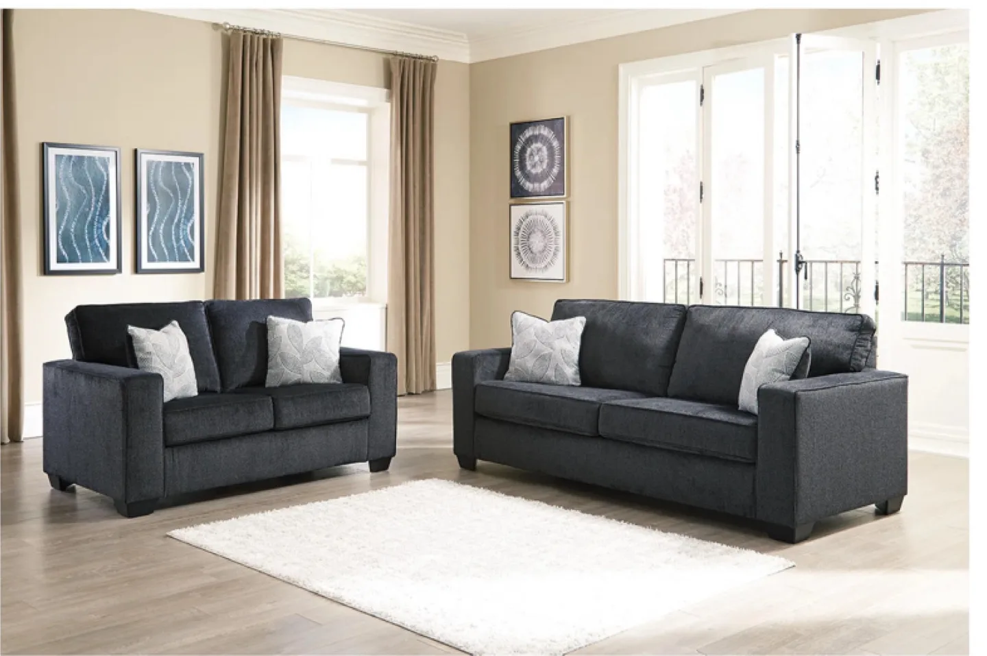 Comfortable Loveseat Sofa - Dark Grey thumbnail