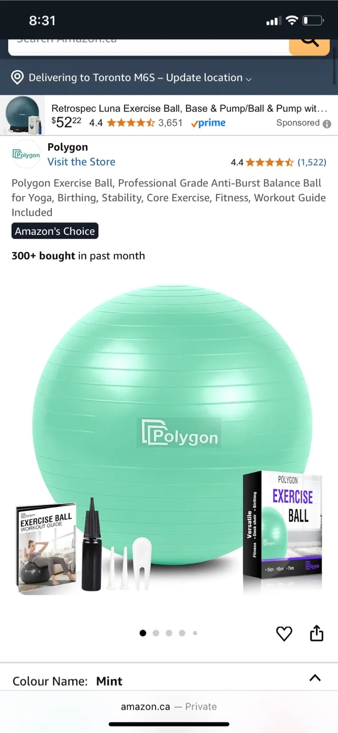 Polygon Exercise Ball - Mint Green with Pump thumbnail