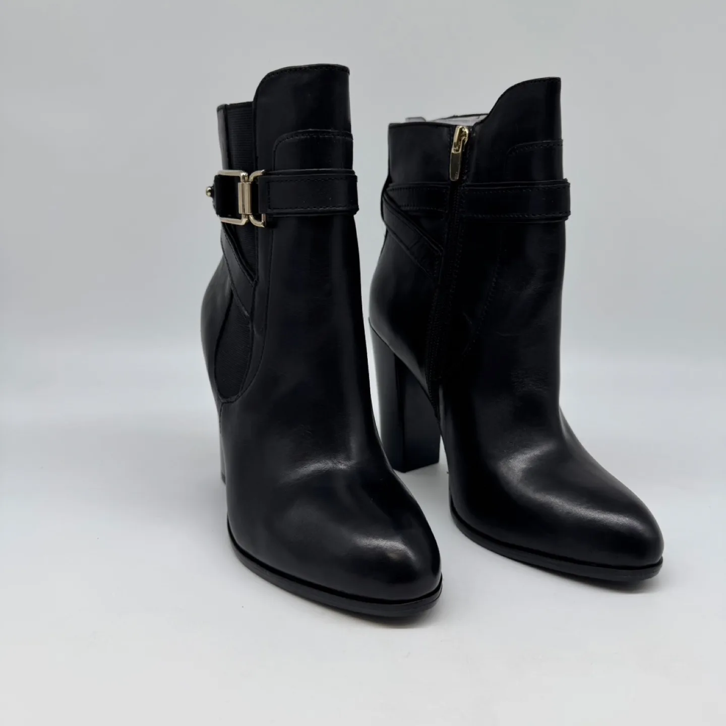 ALDO  Leather Block Heel Ankle Boots – Size US 9 New with Box thumbnail