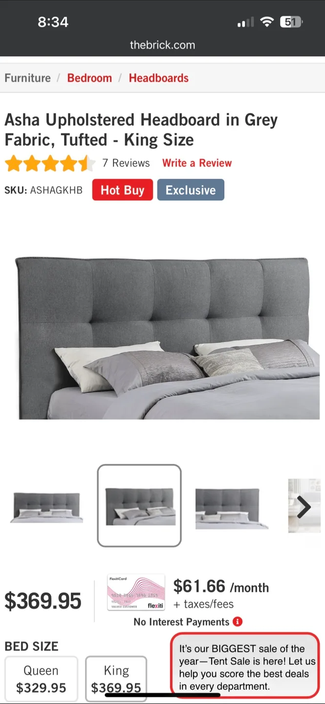 KING Asha Upholstered Headboard& Bed Frame image indicator(2)