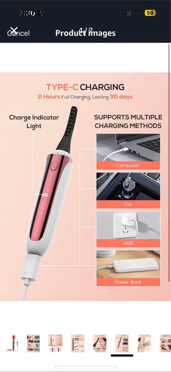 Heated Eyelash Curler - Type-C Charging - photo 4