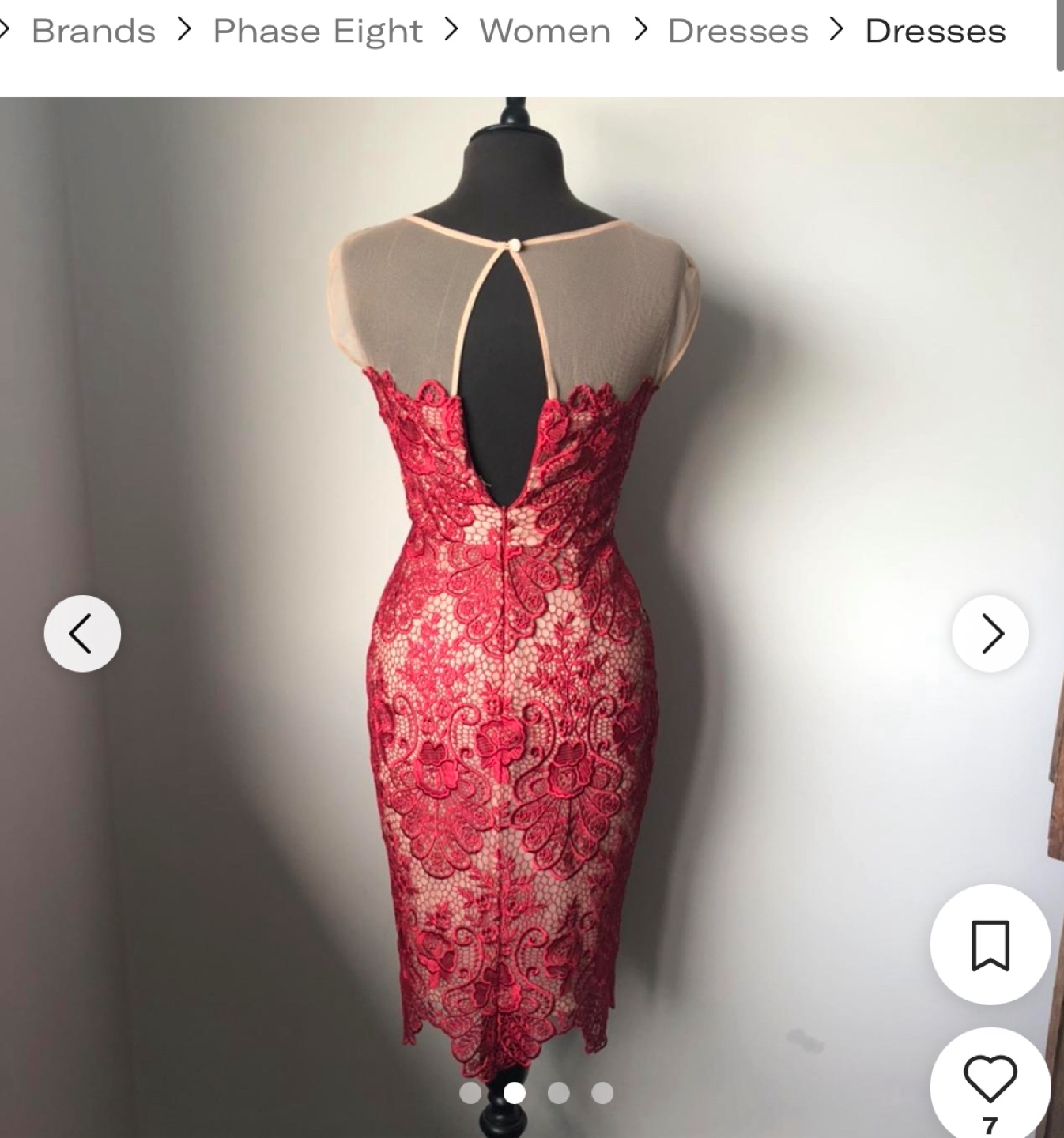 Phase Eight Anais Scarlett Lace Dress - Size 10