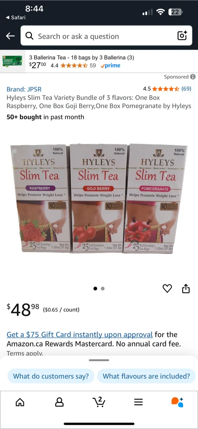 Hyleys Slim Tea - 6 available  🥕 thumbnail