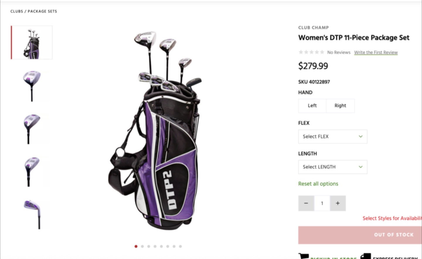 Women’s DTP Golf Club Set & Practice mat - photo 3