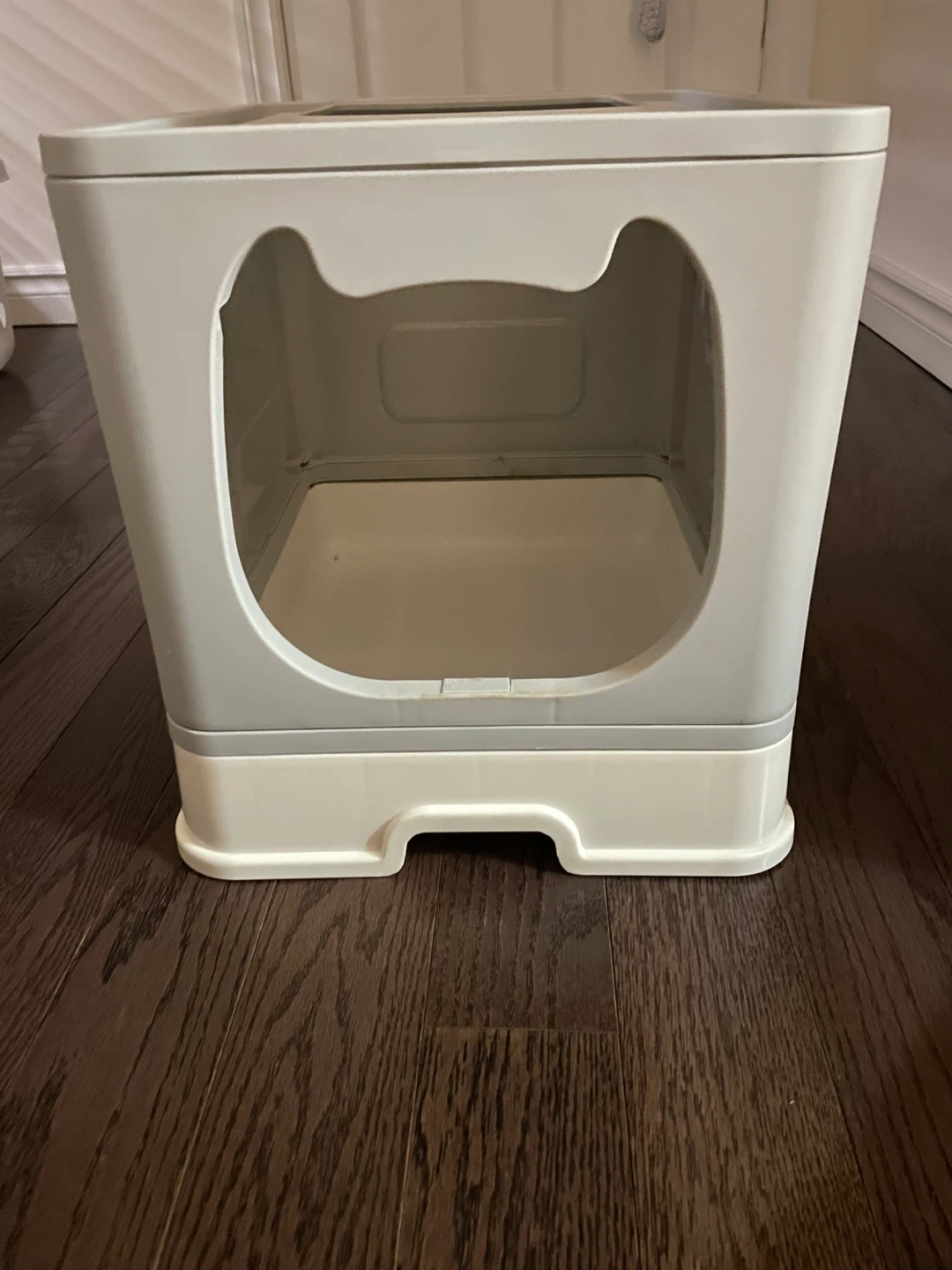 Hooded Cat Litter Box - Grey