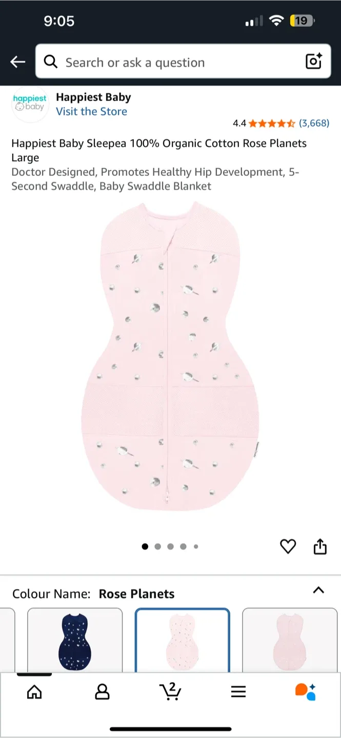 NEW! Happiest Baby Sleepea Swaddle - Large (4-6 Months) thumbnail