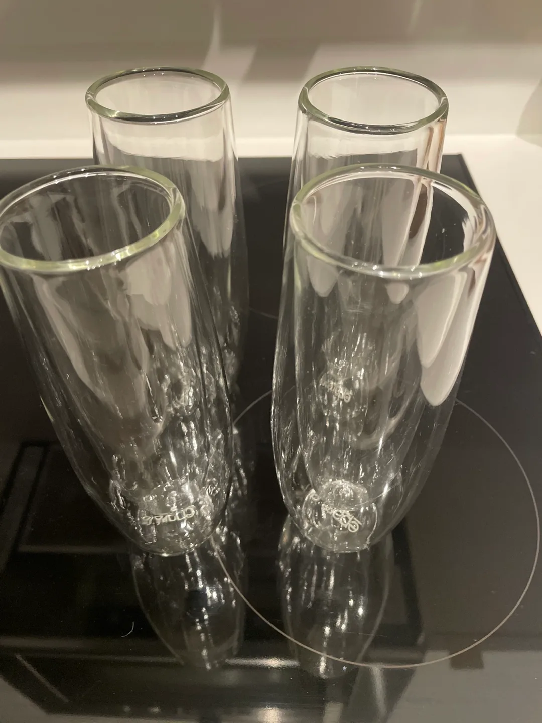 4 Libbey Modern Bar Double Wall Champagne Flutes thumbnail