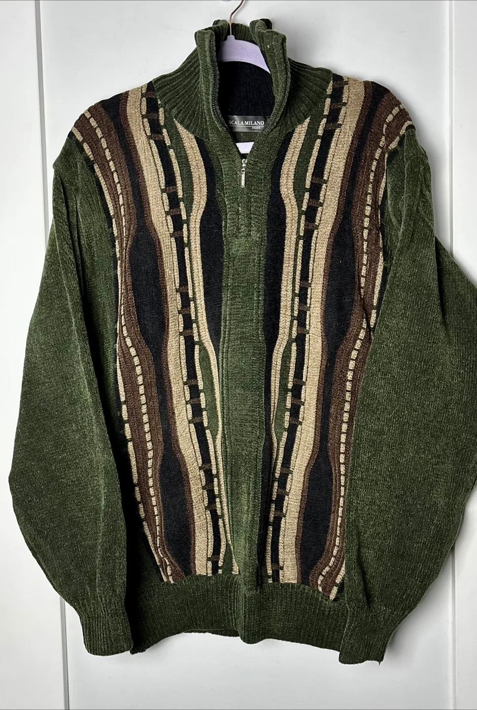 Vintage Scala Milano Italy Coogi Patterned Men’s Sweater thumbnail