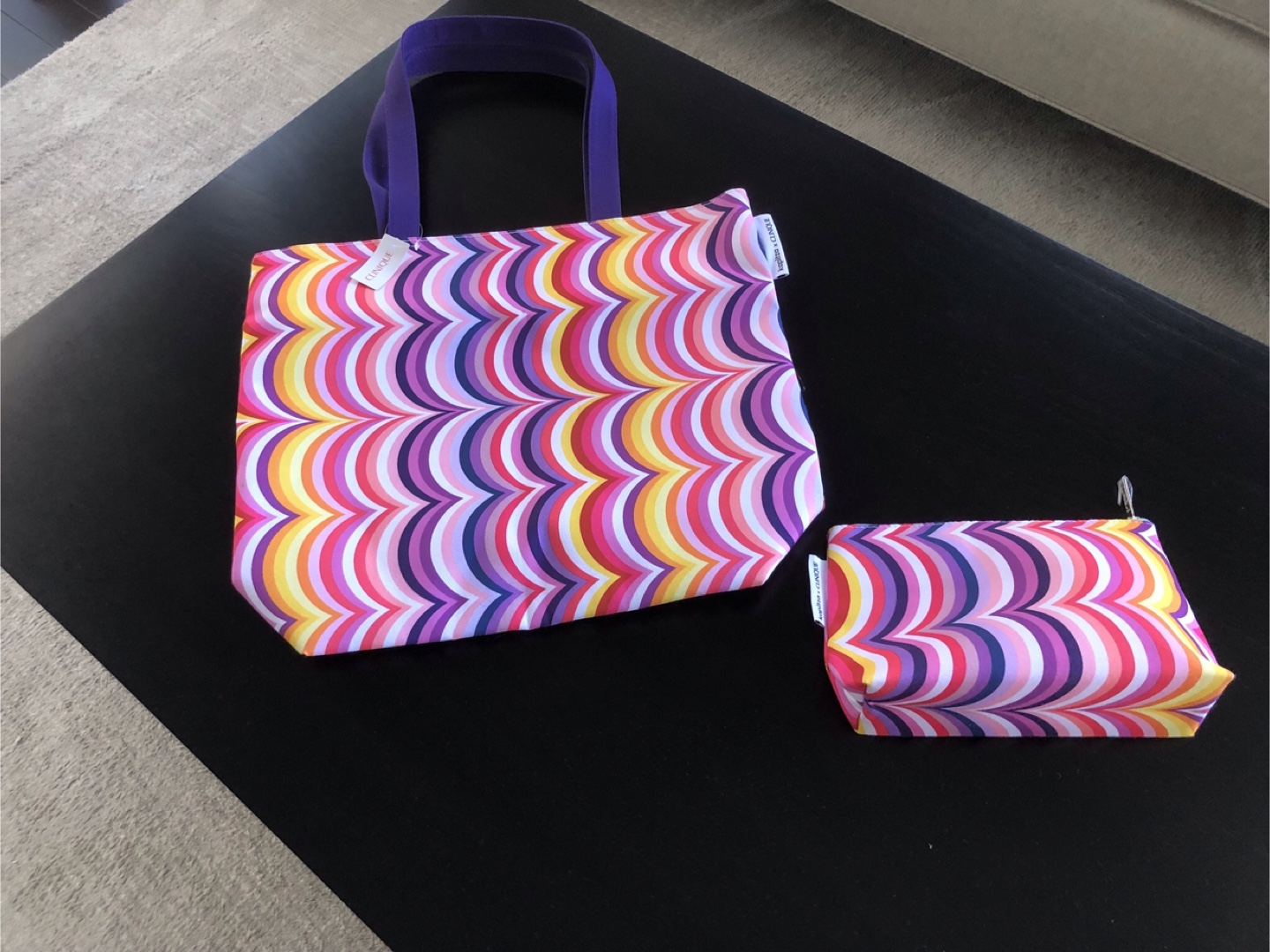 Clinique Tote Bag with Matching Cosmetic Bag