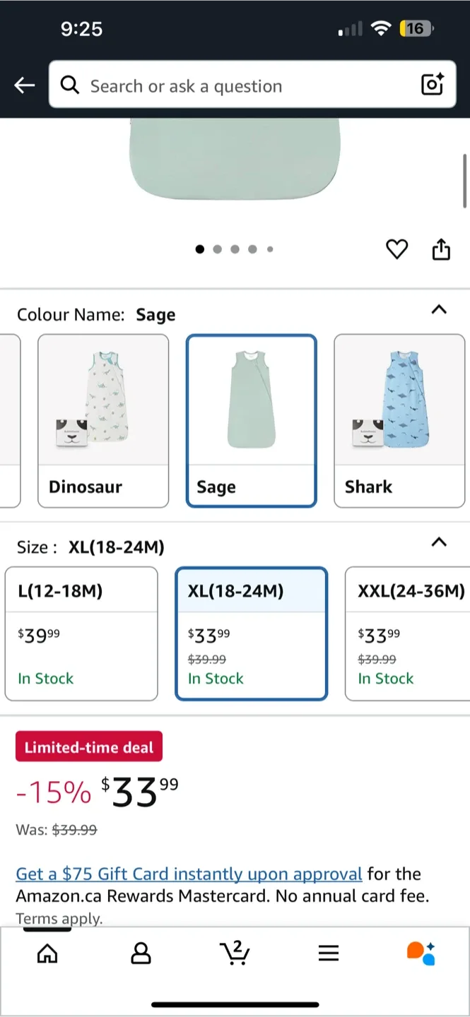 BNWT - Bubble Panda Sage Sleep Sack, XL (18-24M) image indicator(2)