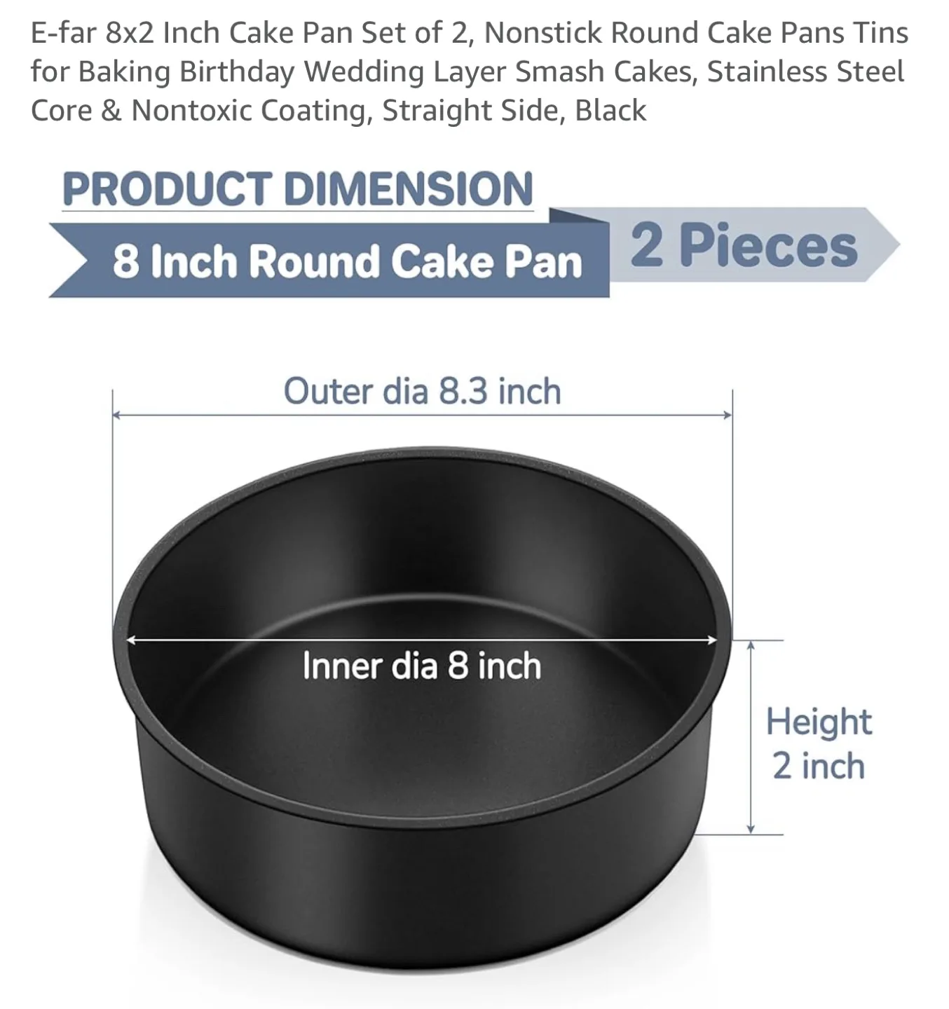 8 inch Round Cake Pan (2pcs) image indicator(3)