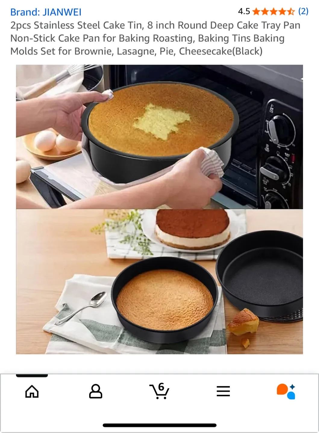 8 inch Round Cake Pan (2pcs) image indicator(4)