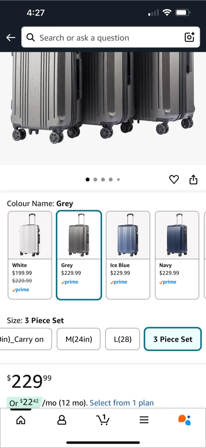 3pc  Silver Hardside Spinner Suitcase - NEW image indicator(6)