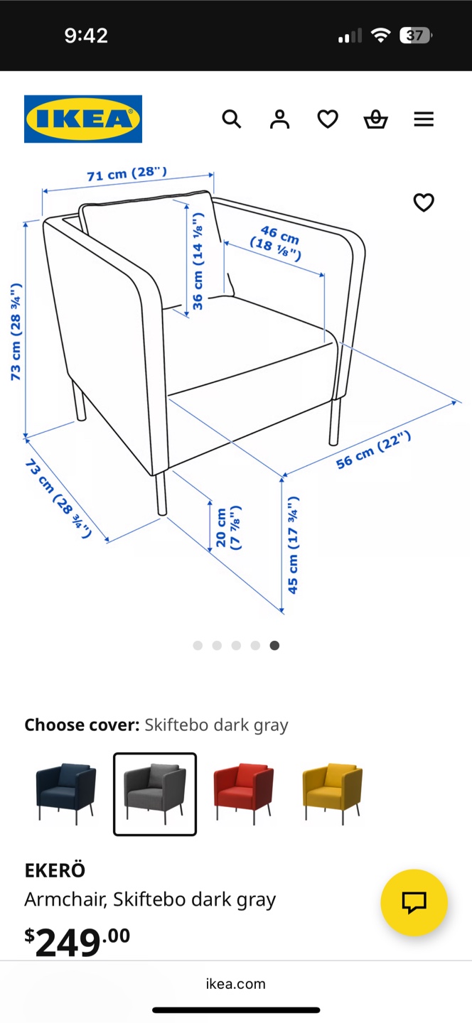 IKEA EKERÖ Armchair - Skiftebo Dark Gray - photo 3