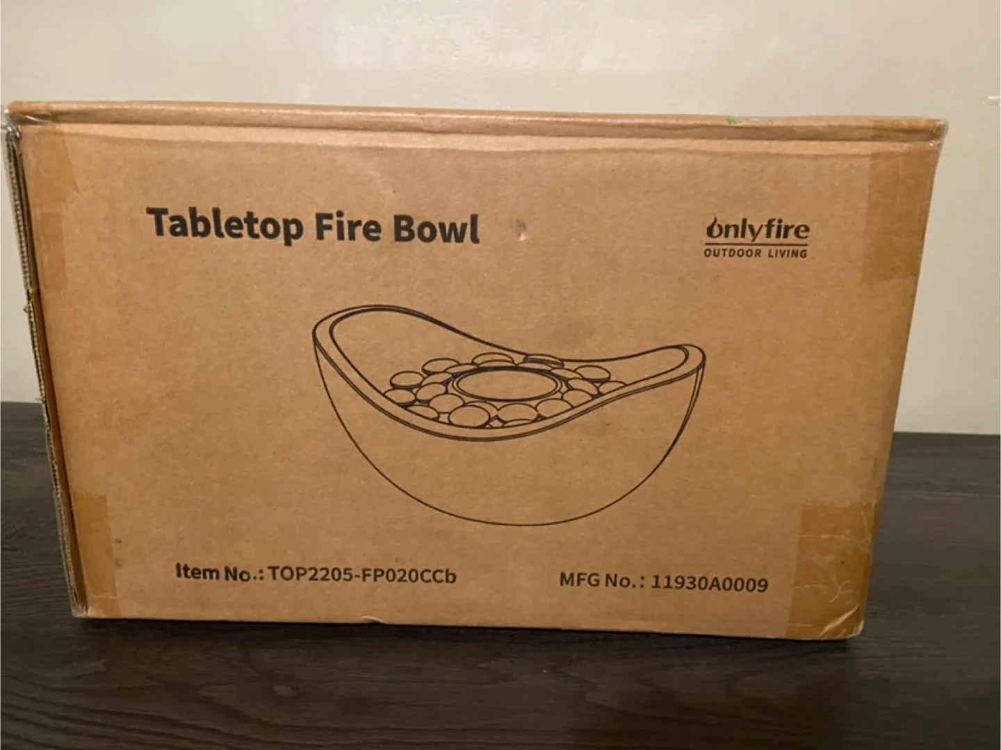 New Onlyfire Tabletop Fire Pit with Glass Stones 10.5” image indicator(7)