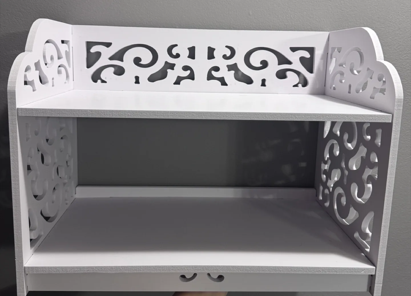 MyGift 2 Tier White Desktop Bookshelf Organizer thumbnail