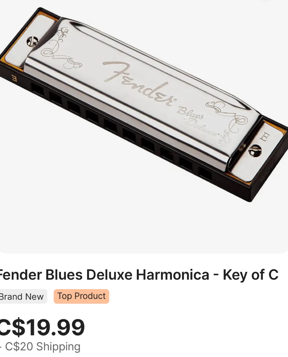 Fender Blues Deluxe Harmonica - Key of C - photo 2
