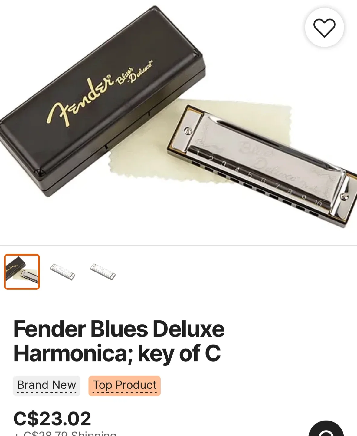 Fender Blues Deluxe Harmonica - Key of C thumbnail