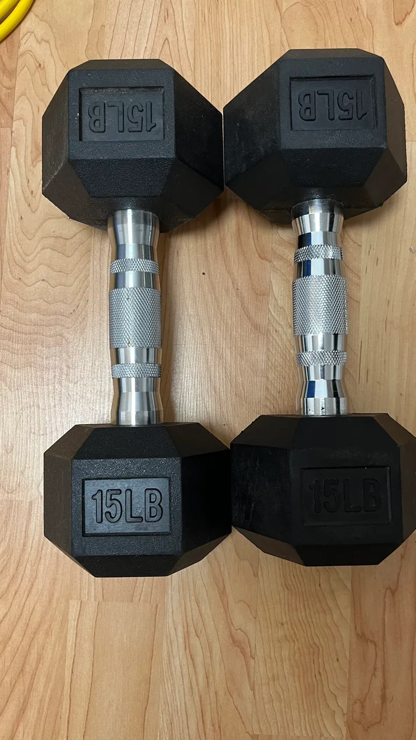 Pair of 15lb Hex Dumbbells thumbnail