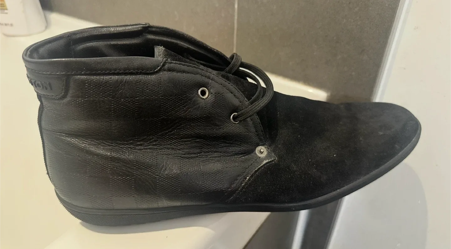Louis Vuitton Black Leather Ankle Boots, Size 12 thumbnail