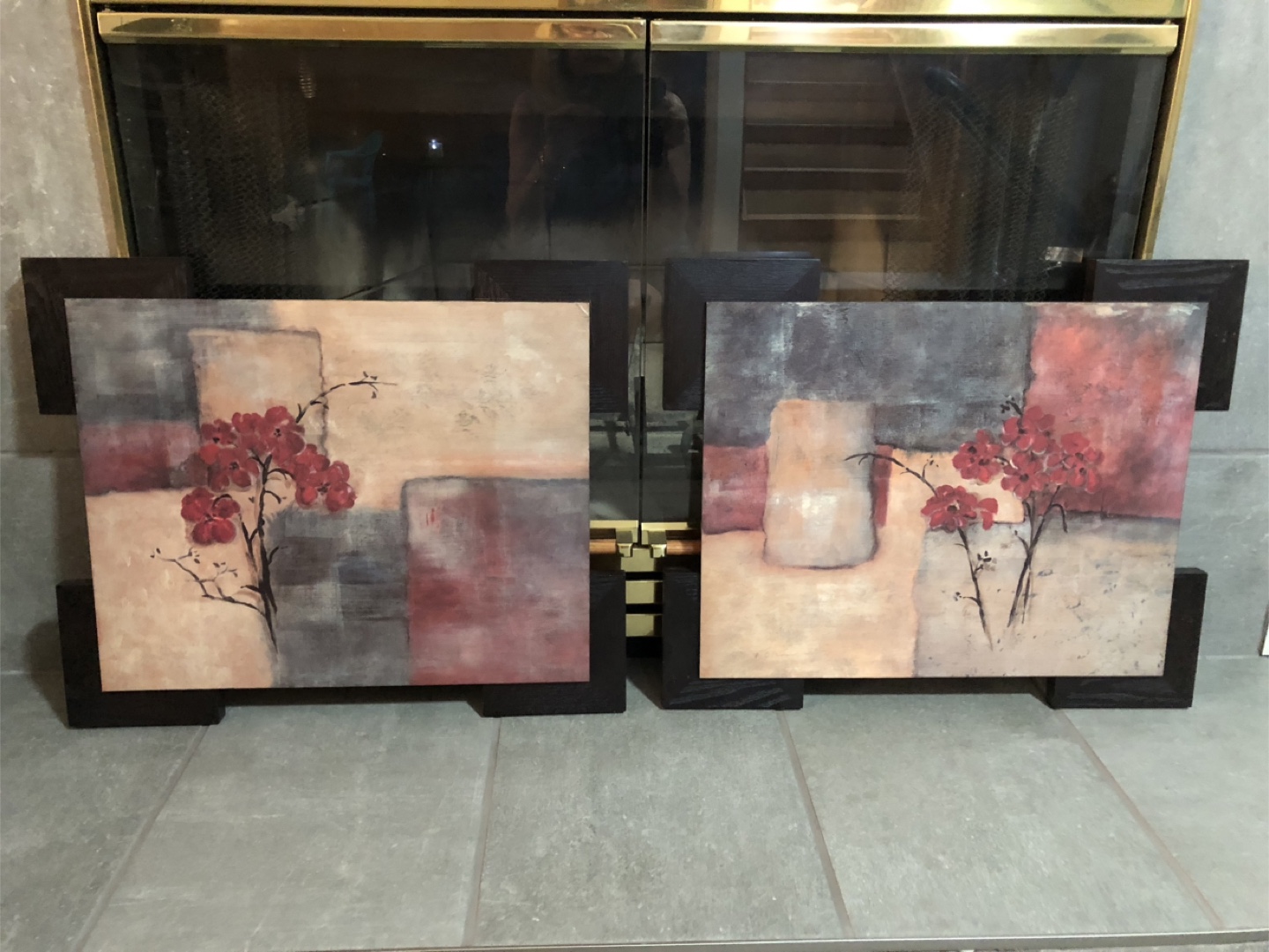 Set of 2 Floral Abstract Wall Art